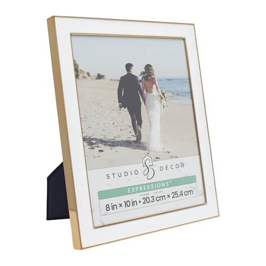 Expressions™ White with Gold Outline Wall Frame by Studio Décor®